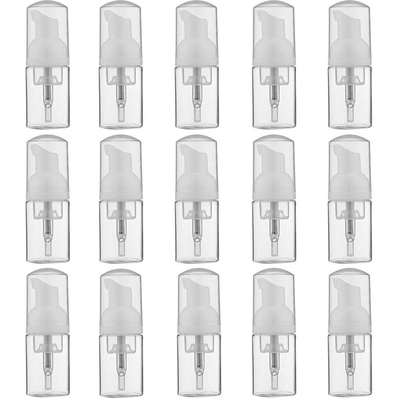 LONGWAY 1 oz Foam Soap Pump Bottle(15PCS) Mini Foam Bottle Dispenser for Refillable Travel Liquid Soap,Shampoo,Lash Cleanser,Hand Soap- BPA Free - Image 1